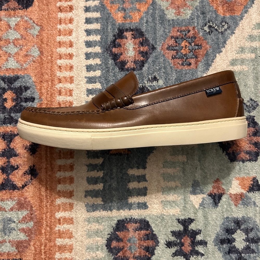 J. Crew Brown Leather Men's Slip-On Loafers